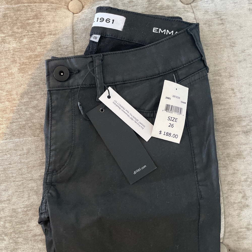 DL 1961 Emma black coated jeans -26